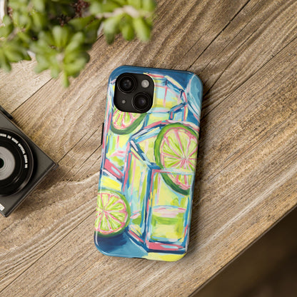 Pink Lime Green Yellow Margaritas Acrylic Tough Phone Case | Various Models Available