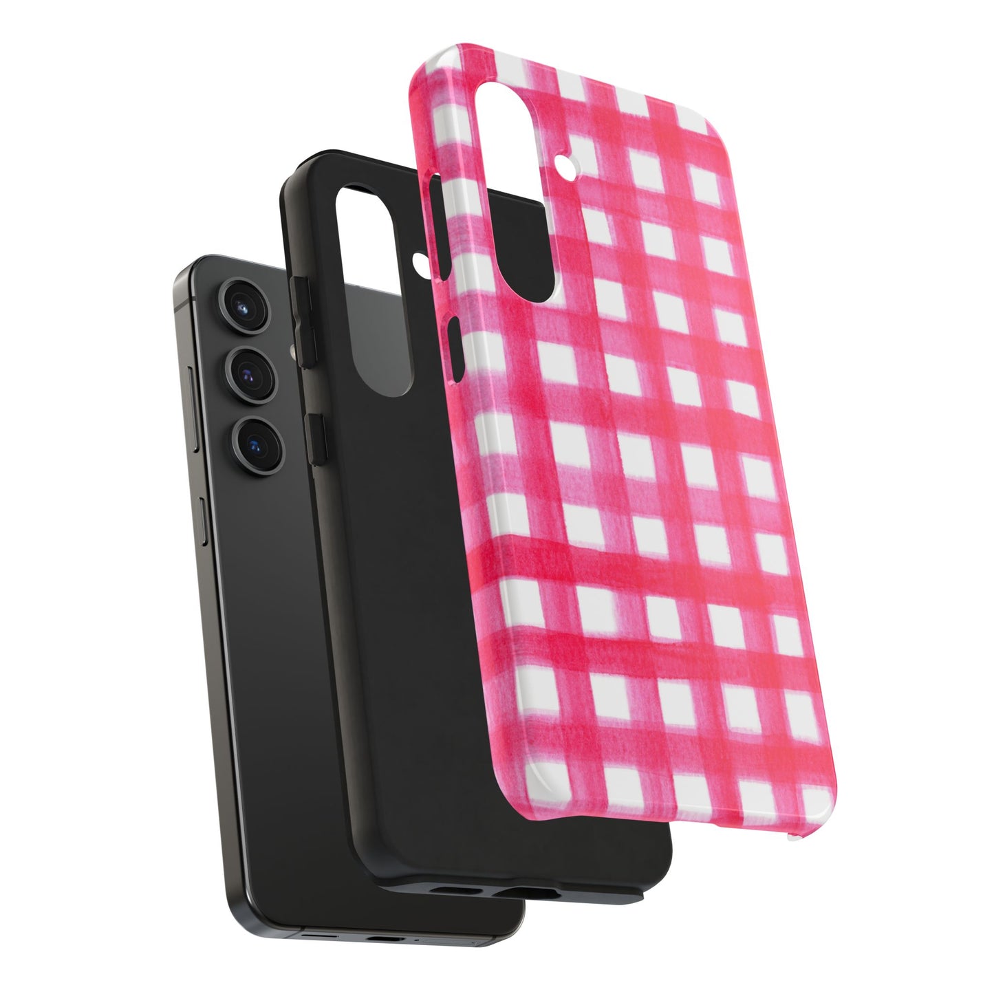 Hot Pink Gingham Watercolor Preppy Tough Phone Case | Various models