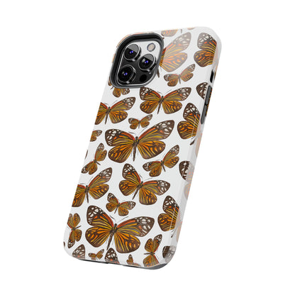 Black & Orange Butterfly Watercolor Illustrated Tossed Pattern Tough Phone Case | Various Models