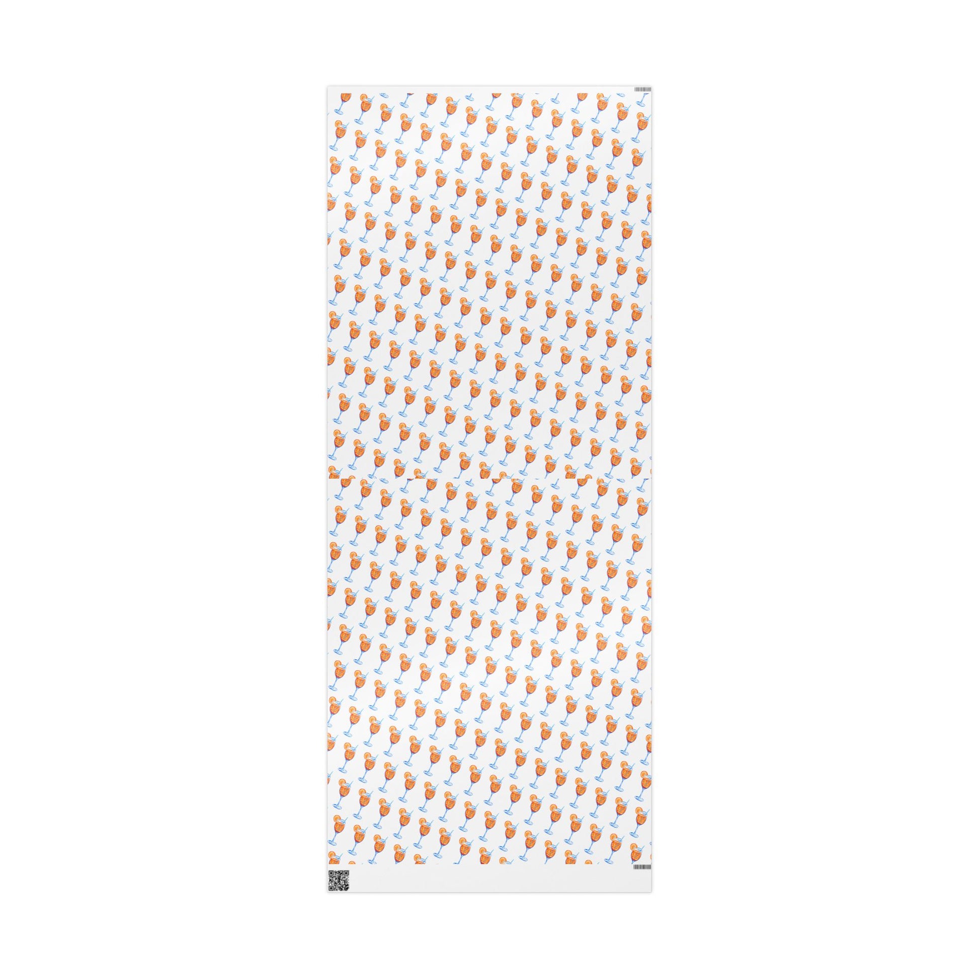 Aperol Spritz Gift Wrap Watercolor Illustrated | Matte or Glossy 30" x 72" Glossy