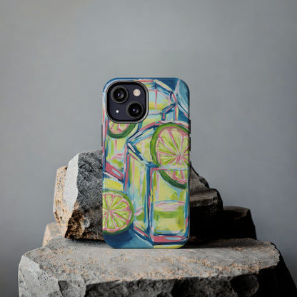 Pink Lime Green Yellow Margaritas Acrylic Tough Phone Case | Various Models Available