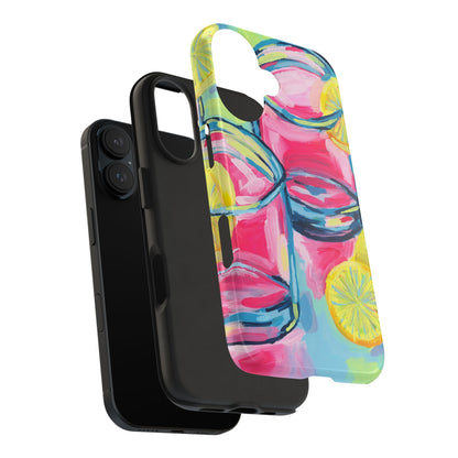 Pink Lemonade Abstract Acrylic Cocktails Tough Phone Case | Various Models Available