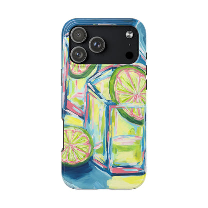 Pink Lime Green Yellow Margaritas Acrylic Tough Phone Case | Various Models Available