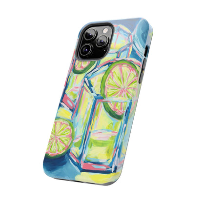 Pink Lime Green Yellow Margaritas Acrylic Tough Phone Case | Various Models Available