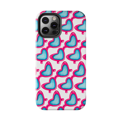 Pink Heart Shaped Sunglasses Watercolor Illustrated Tough Phone Case | Various Models