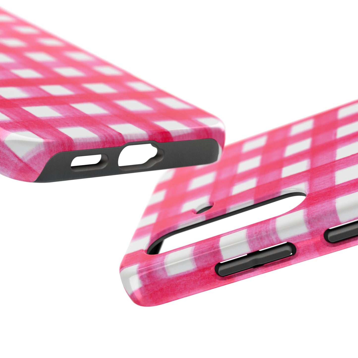 Hot Pink Gingham Watercolor Preppy Tough Phone Case | Various models