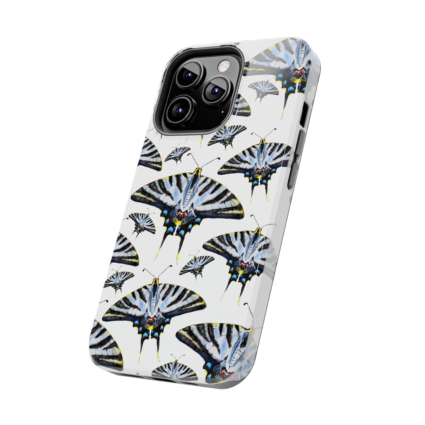 Light Blue Swallowtail Butterflies Watercolor Illustrated Pale Blue Tough Phone Case | Various Models