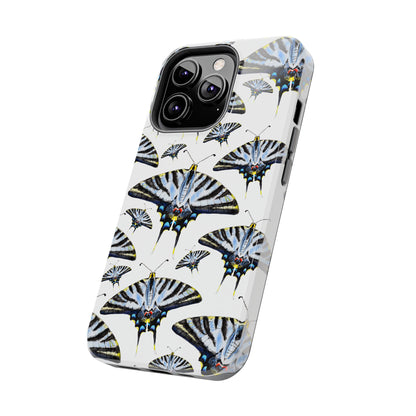 Light Blue Swallowtail Butterflies Watercolor Illustrated Pale Blue Tough Phone Case | Various Models