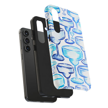 Coastal Shades of Blue Watercolor Margaritas Tough Phone Case | Various Models Available