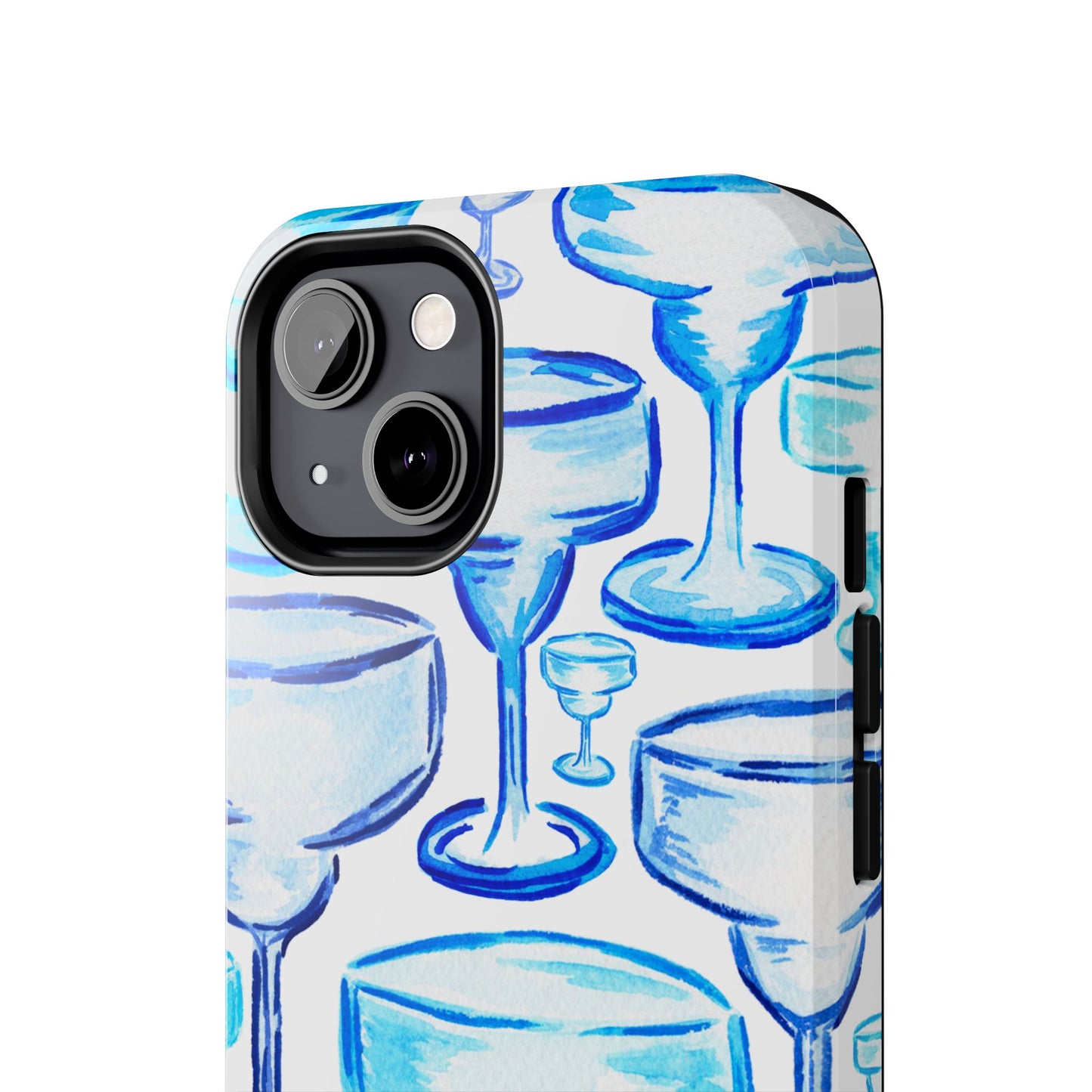 Coastal Shades of Blue Watercolor Margaritas Tough Phone Case | Various Models Available