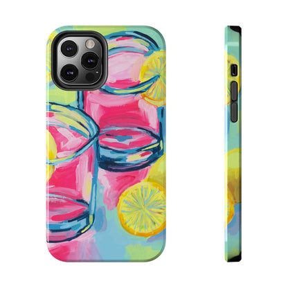 Pink Lemonade Abstract Acrylic Cocktails Tough Phone Case | Various Models Available