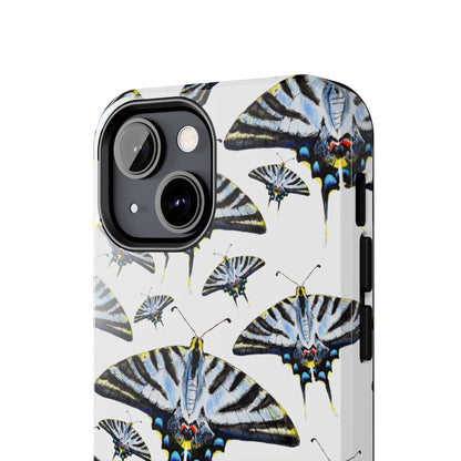 Light Blue Swallowtail Butterflies Watercolor Illustrated Pale Blue Tough Phone Case | Various Models