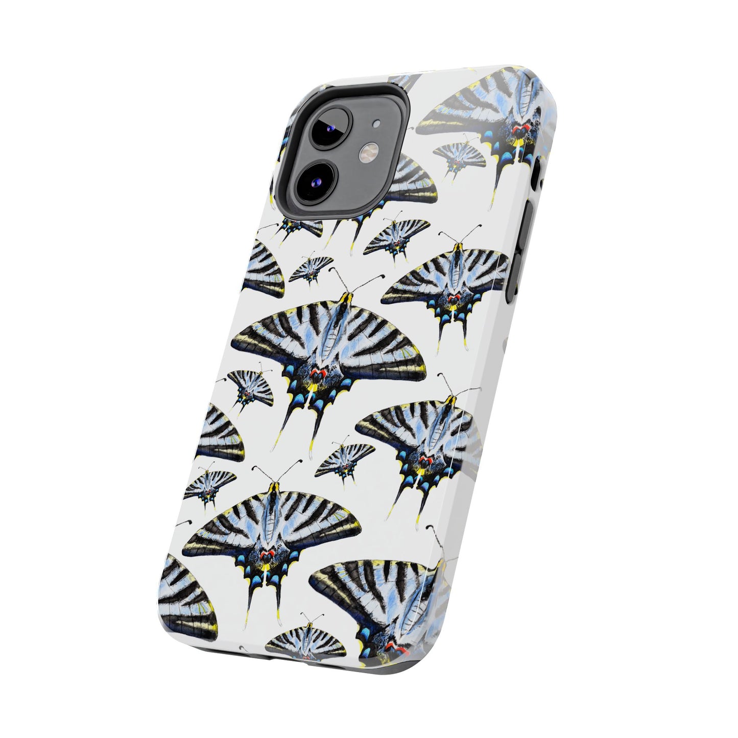 Light Blue Swallowtail Butterflies Watercolor Illustrated Pale Blue Tough Phone Case | Various Models