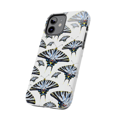 Light Blue Swallowtail Butterflies Watercolor Illustrated Pale Blue Tough Phone Case | Various Models