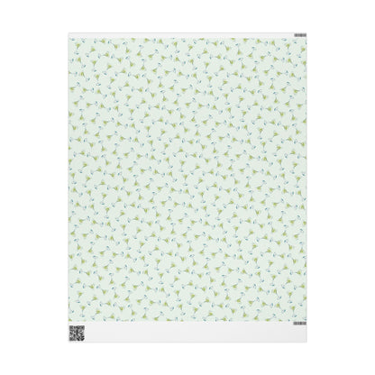 Gift Wrap | Mini Mint Green Watercolor Martini Tossed Pattern | Matte or Glossy | Festive Birthday Bachelorette Cocktail Gift Wrap 30" x 36" Matte