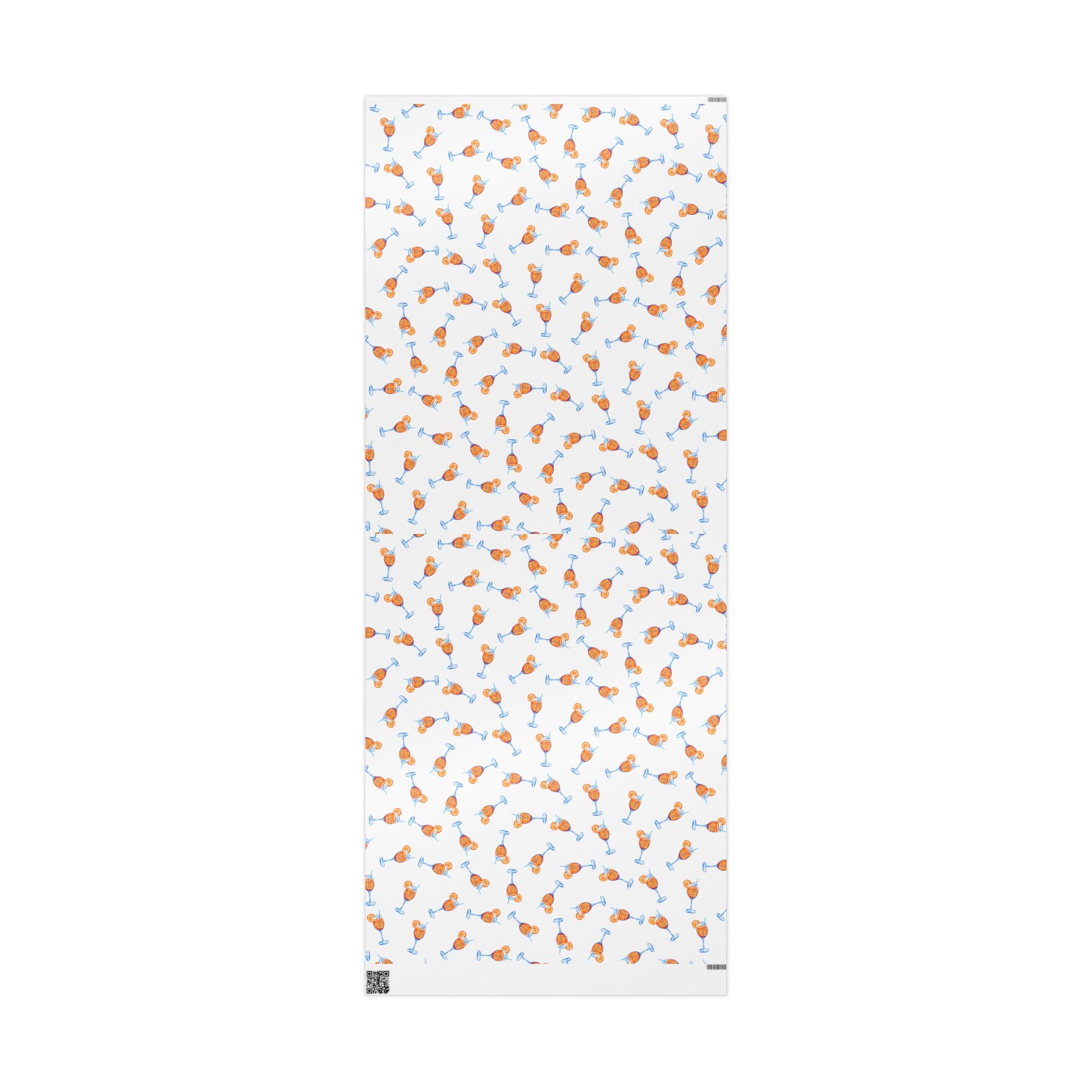 Aperol Spritz Gift Wrap Tossed Pattern | Matte or Glossy 30" x 72" Glossy