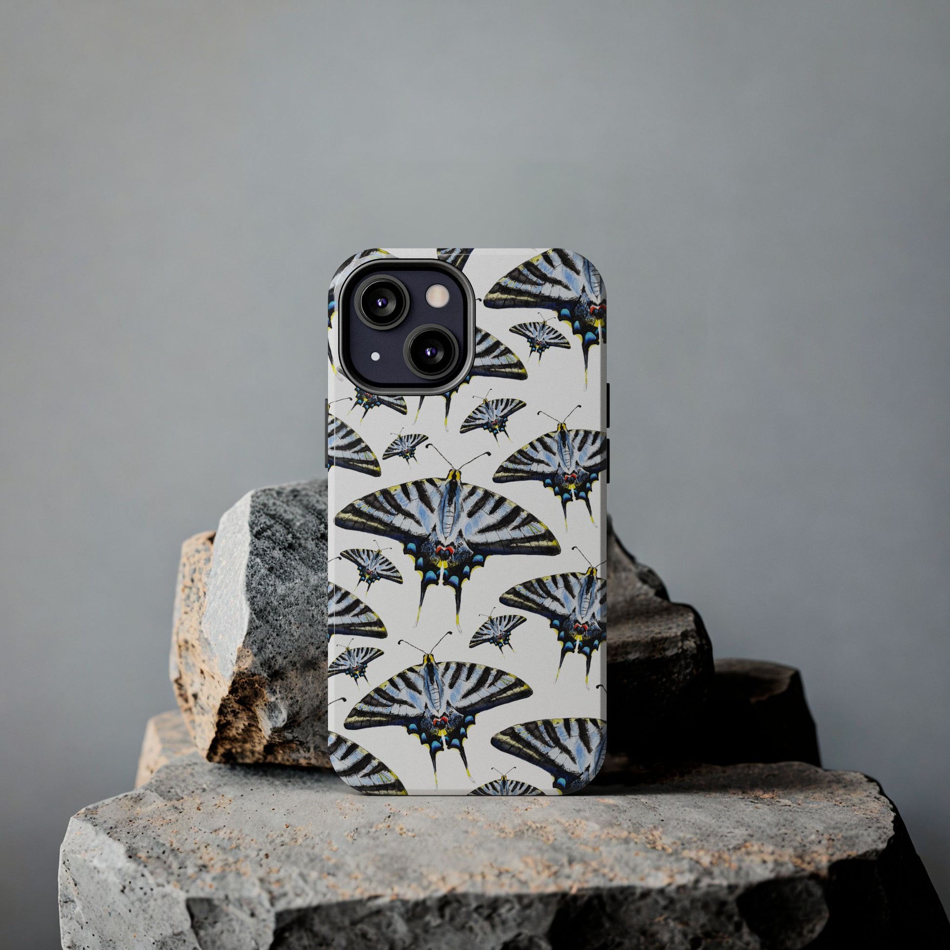 Light Blue Swallowtail Butterflies Watercolor Illustrated Pale Blue Tough Phone Case | Various Models