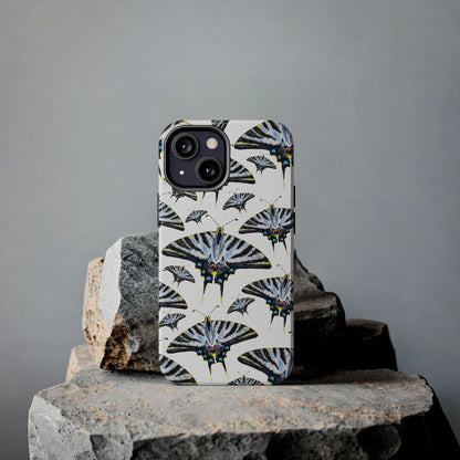 Light Blue Swallowtail Butterflies Watercolor Illustrated Pale Blue Tough Phone Case | Various Models