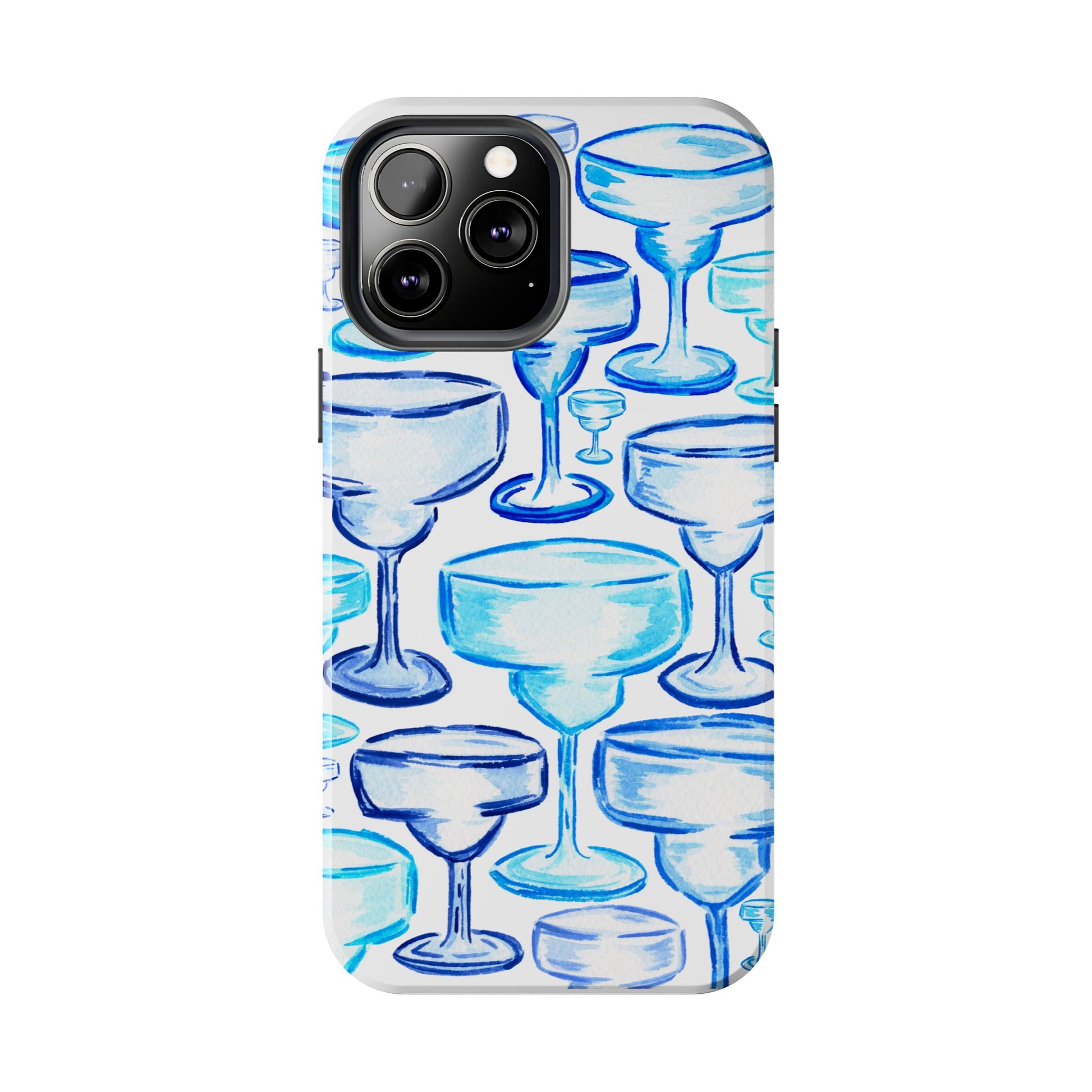 Coastal Shades of Blue Watercolor Margaritas Tough Phone Case | Various Models Available