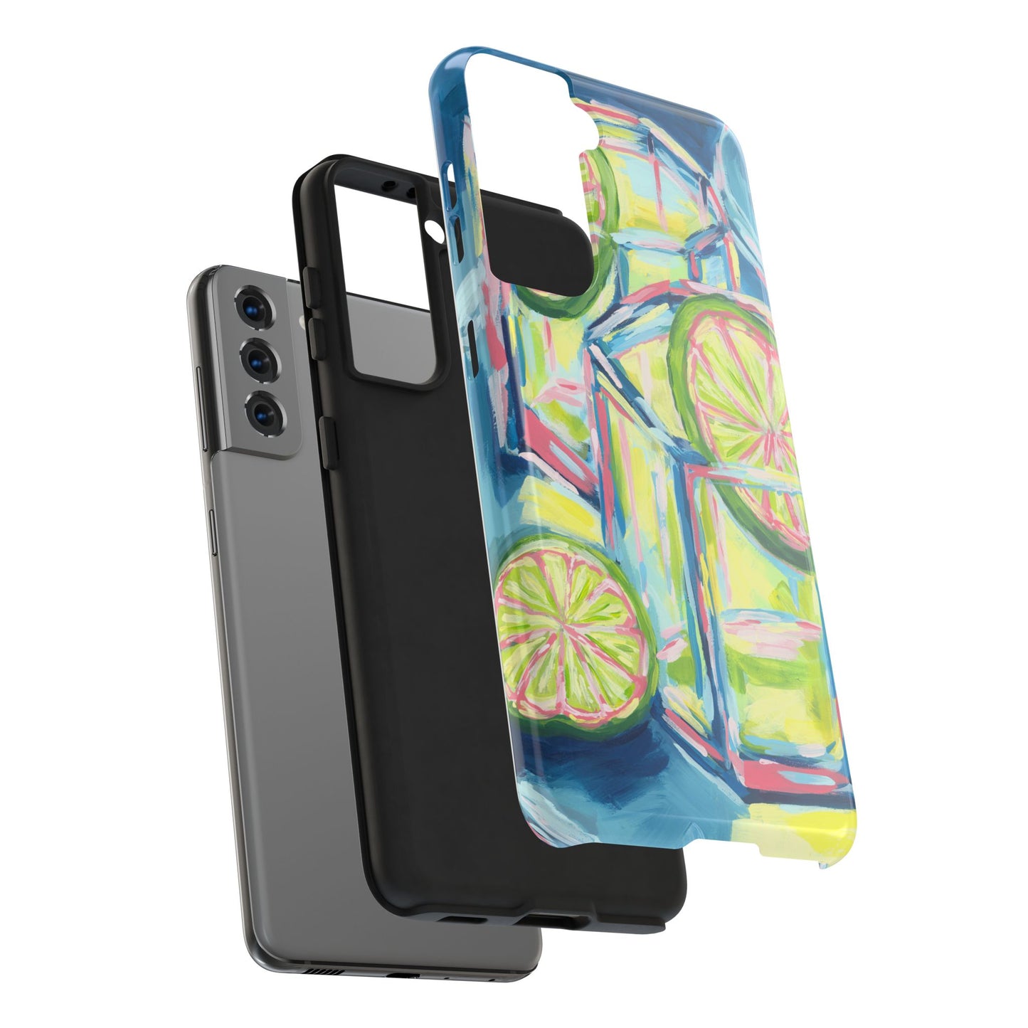 Pink Lime Green Yellow Margaritas Acrylic Tough Phone Case | Various Models Available