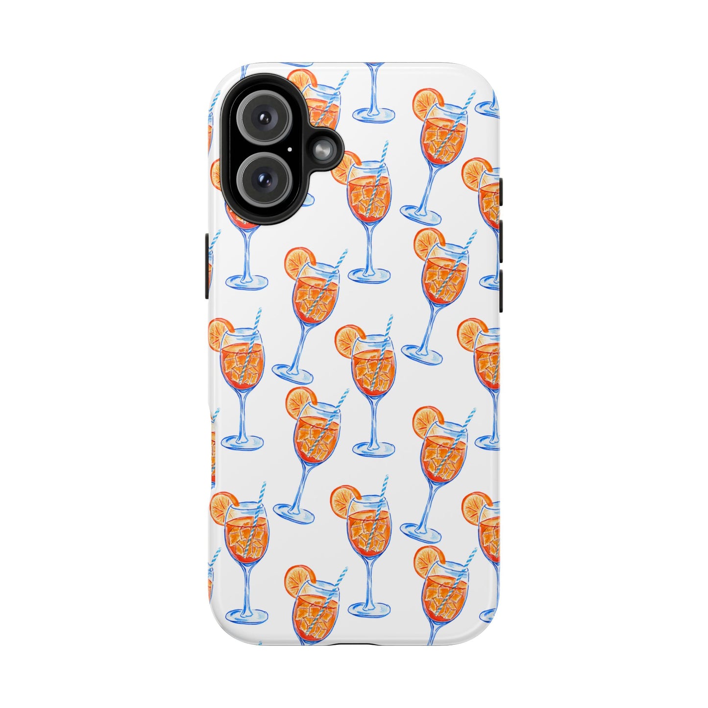 Aperol Spritz Watercolor Patterned Phone Case | Various Models iPhone 16 Plus