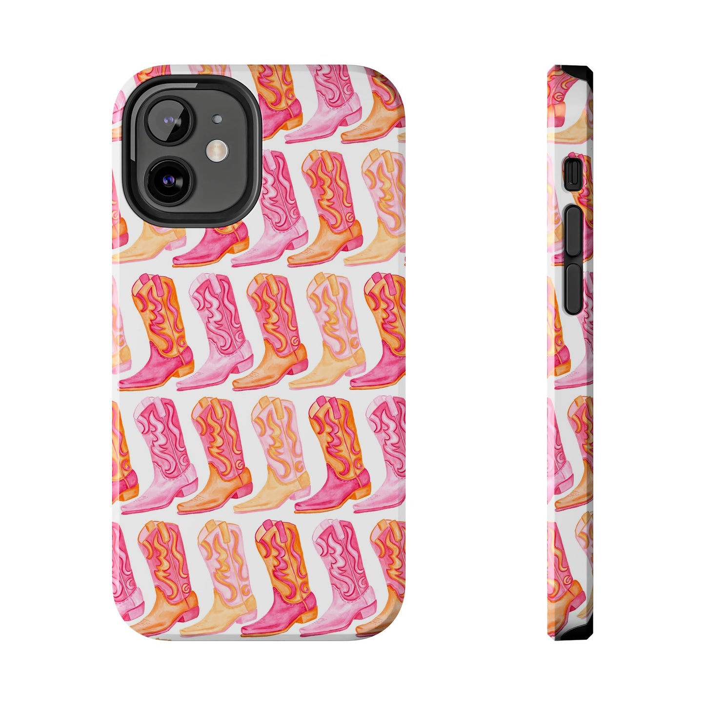 Rows of Hot Pink & Orange Cowboy Boots Tough Phone Cases | Various Models Available