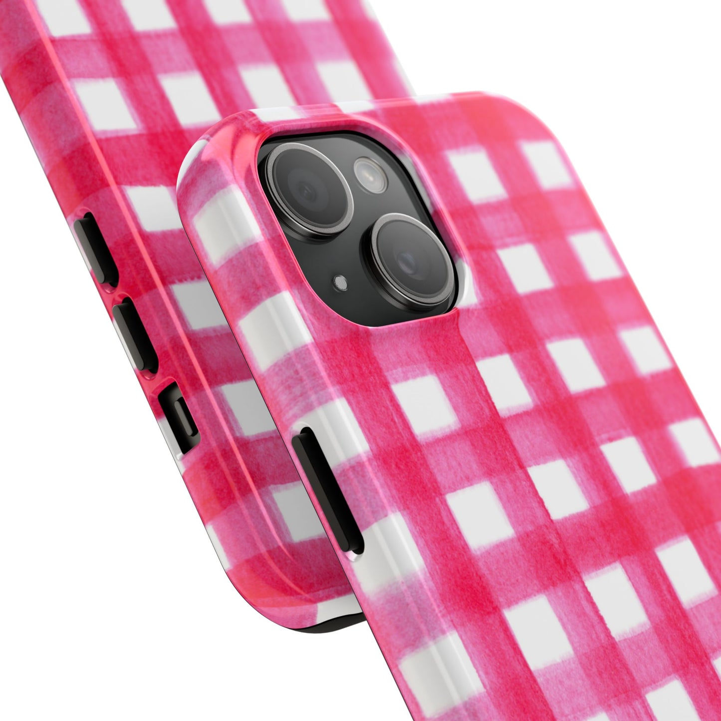 Hot Pink Gingham Watercolor Preppy Tough Phone Case | Various models