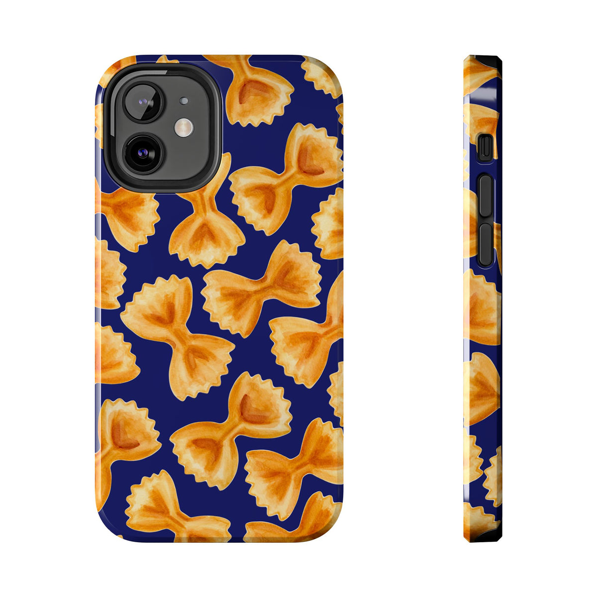 Copy of Copy of Tossed Farfalle Pasta Watercolor Illustrated Tough Phone Case | Various Models iPhone 12 Mini