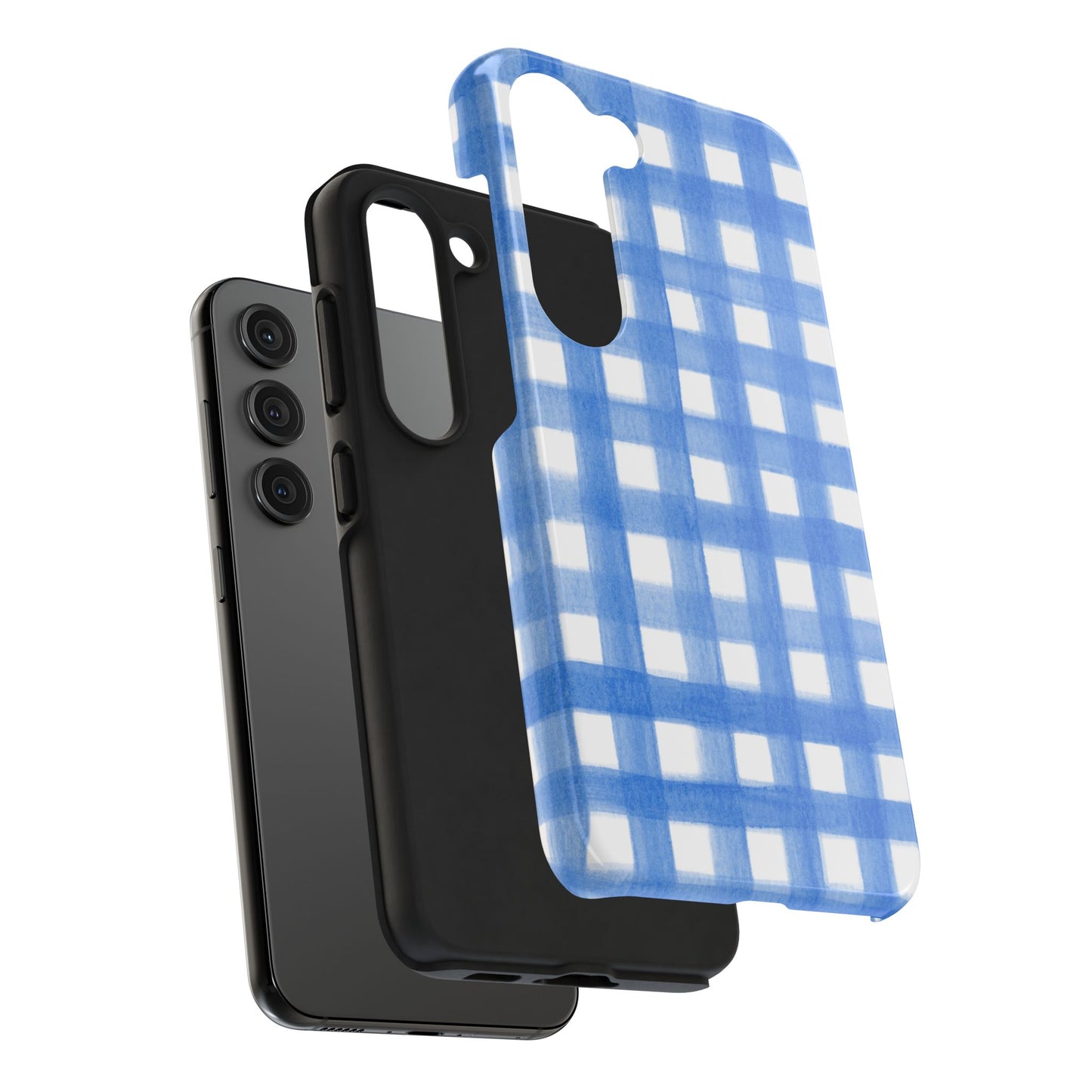 Blue Gingham Watercolor Preppy Tough Phone Case | Various models