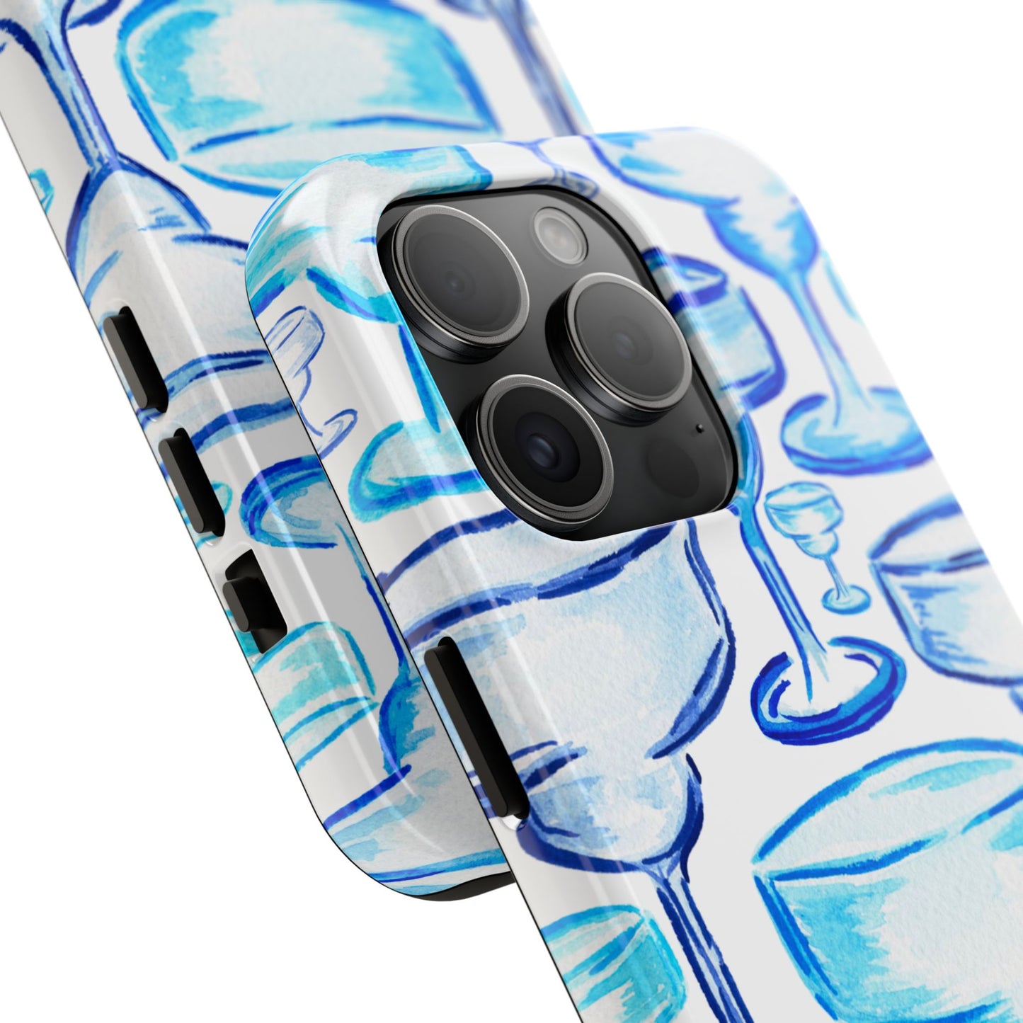 Coastal Shades of Blue Watercolor Margaritas Tough Phone Case | Various Models Available