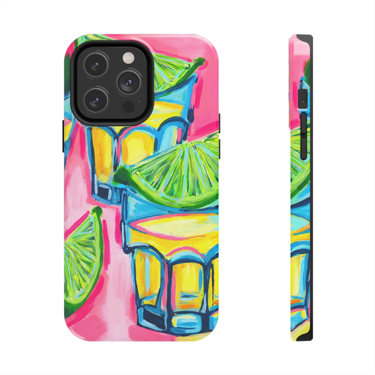 Pink Tequila Shot & Limes Acrylic Tough Phone Case | Various Models Available