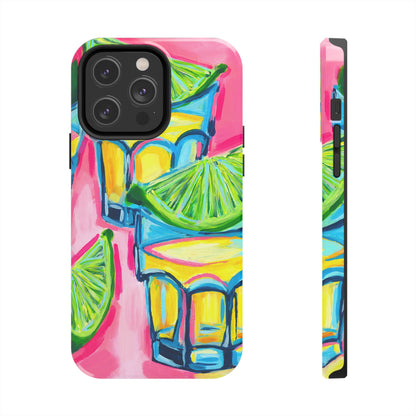 Pink Tequila Shot & Limes Acrylic Tough Phone Case | Various Models Available