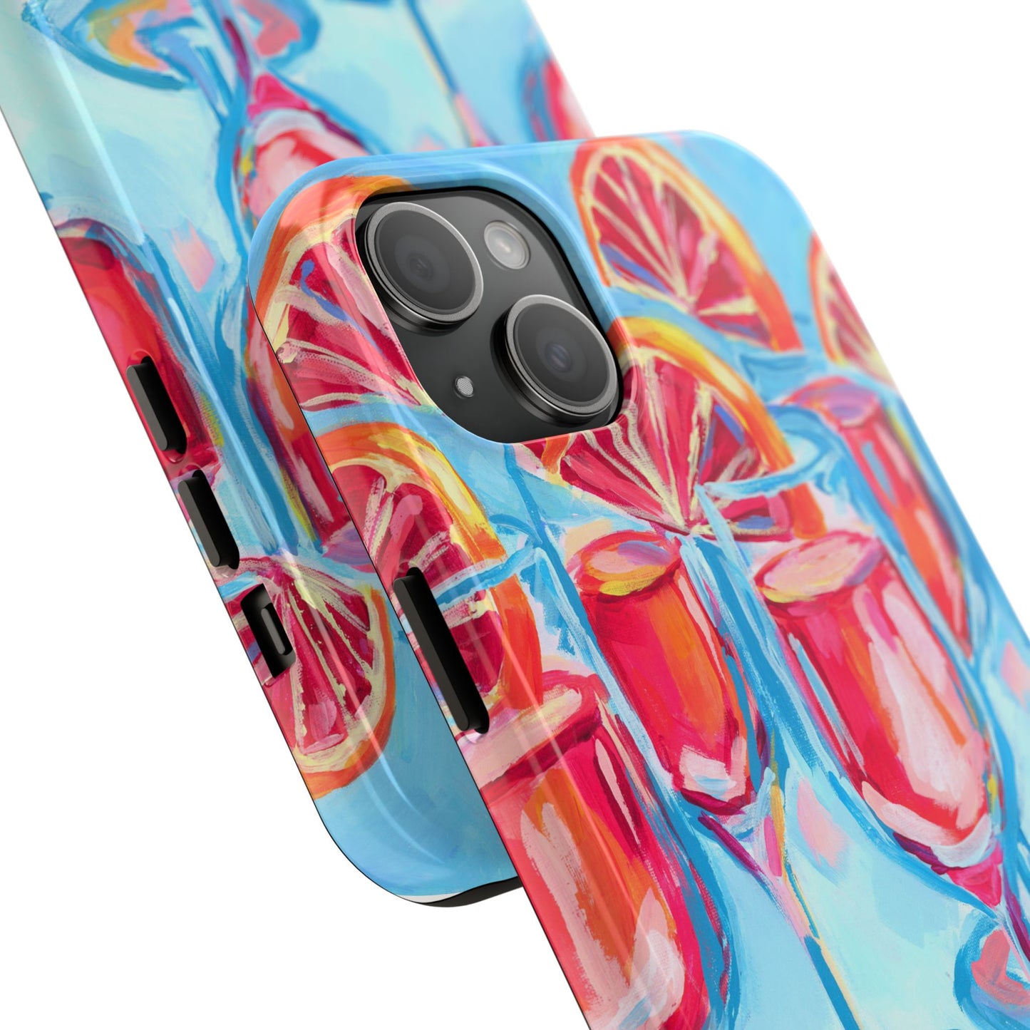 Pink Blood Orange Mimosas Blue Champagne Flute Acrylic Tough Phone Case | Various Models Available