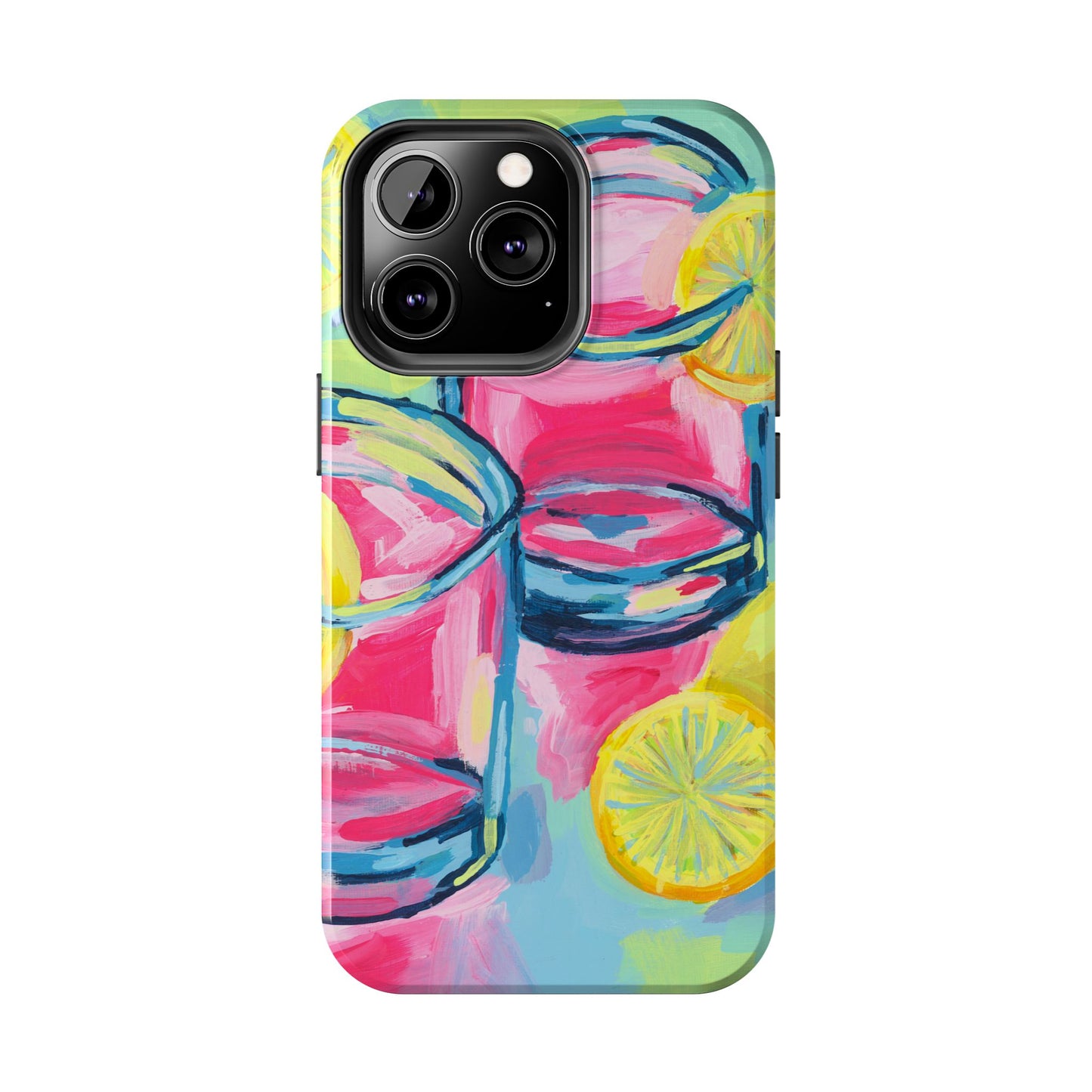 Pink Lemonade Abstract Acrylic Cocktails Tough Phone Case | Various Models Available