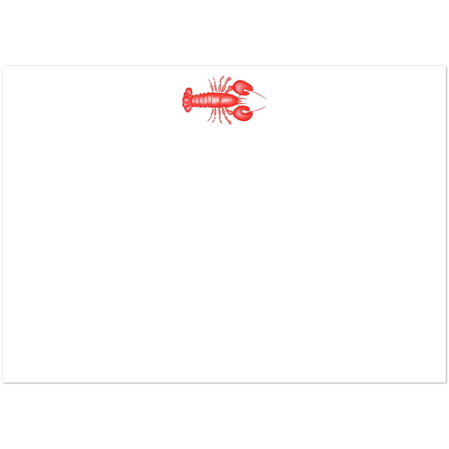 Red Lobster Watercolor Illustrated Flat Note Cards & Envelopes | Set of 10 | 2 Sizes 5R (5 x 7″)