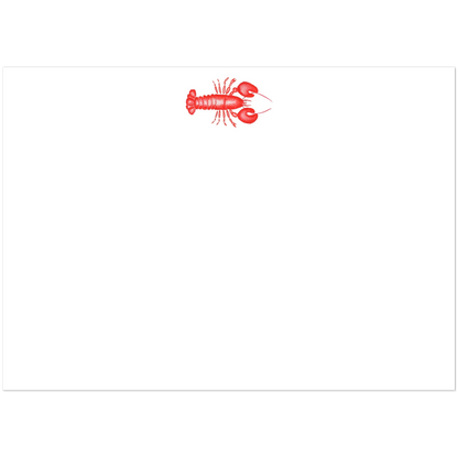 Red Lobster Watercolor Illustrated Flat Note Cards & Envelopes | Set of 10 | 2 Sizes 5R (5 x 7″)