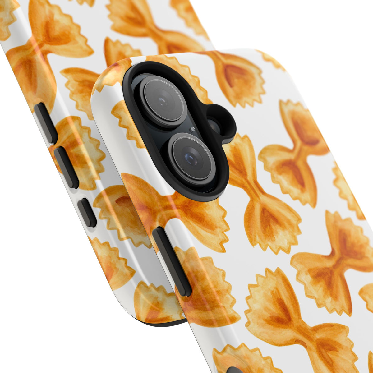 Tossed Farfalle Bow Tie Pasta Watercolor Illustrated White Tough Phone Case | Various Models