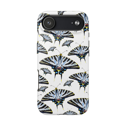 Light Blue Swallowtail Butterflies Watercolor Illustrated Pale Blue Tough Phone Case | Various Models iPhone 17 Air