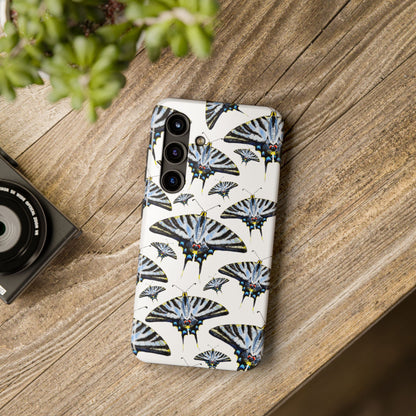 Light Blue Swallowtail Butterflies Watercolor Illustrated Pale Blue Tough Phone Case | Various Models