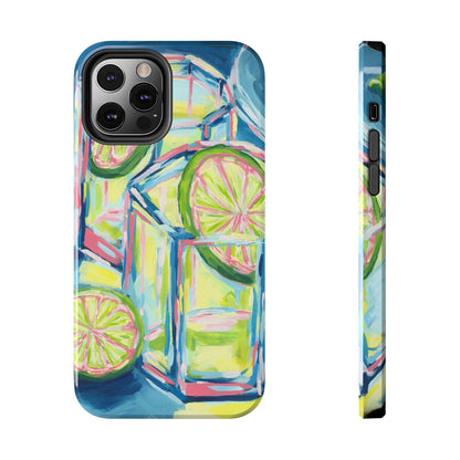 Pink Lime Green Yellow Margaritas Acrylic Tough Phone Case | Various Models Available