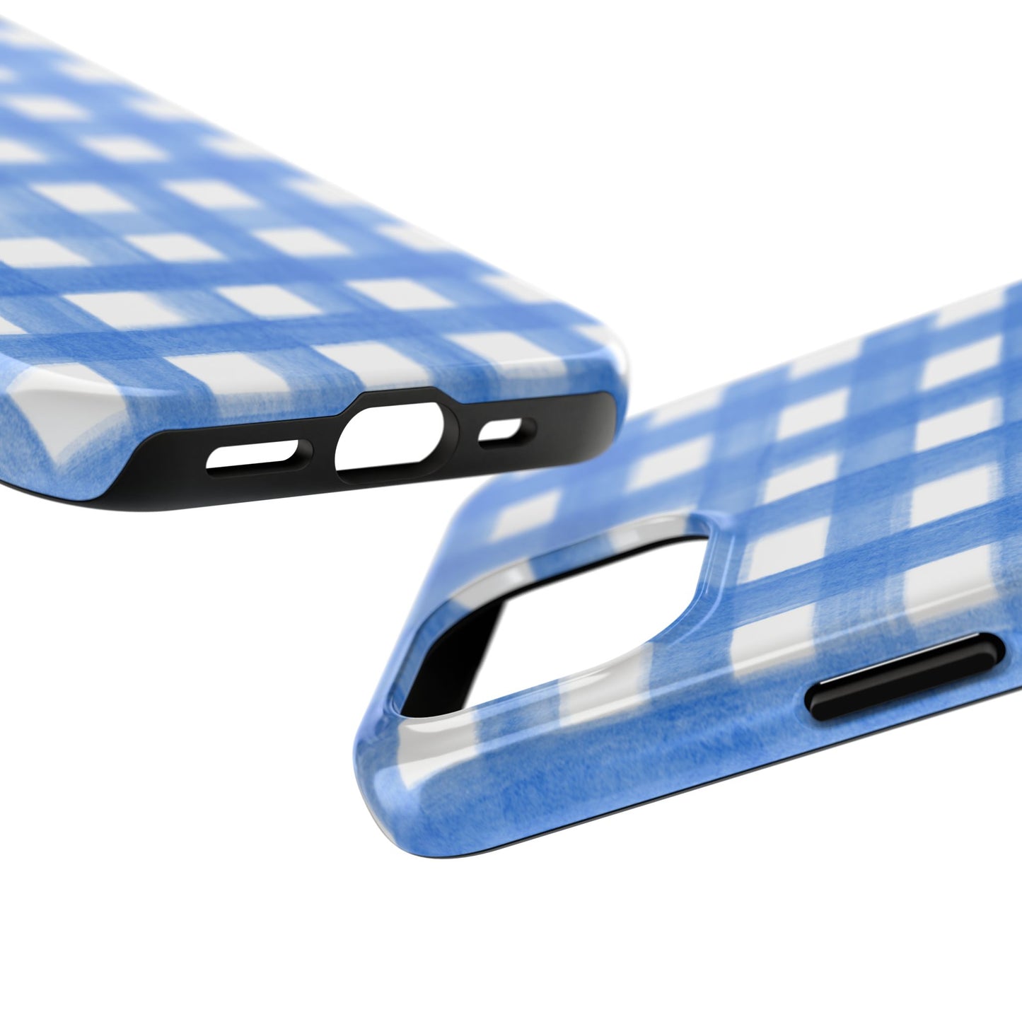 Blue Gingham Watercolor Preppy Tough Phone Case | Various models