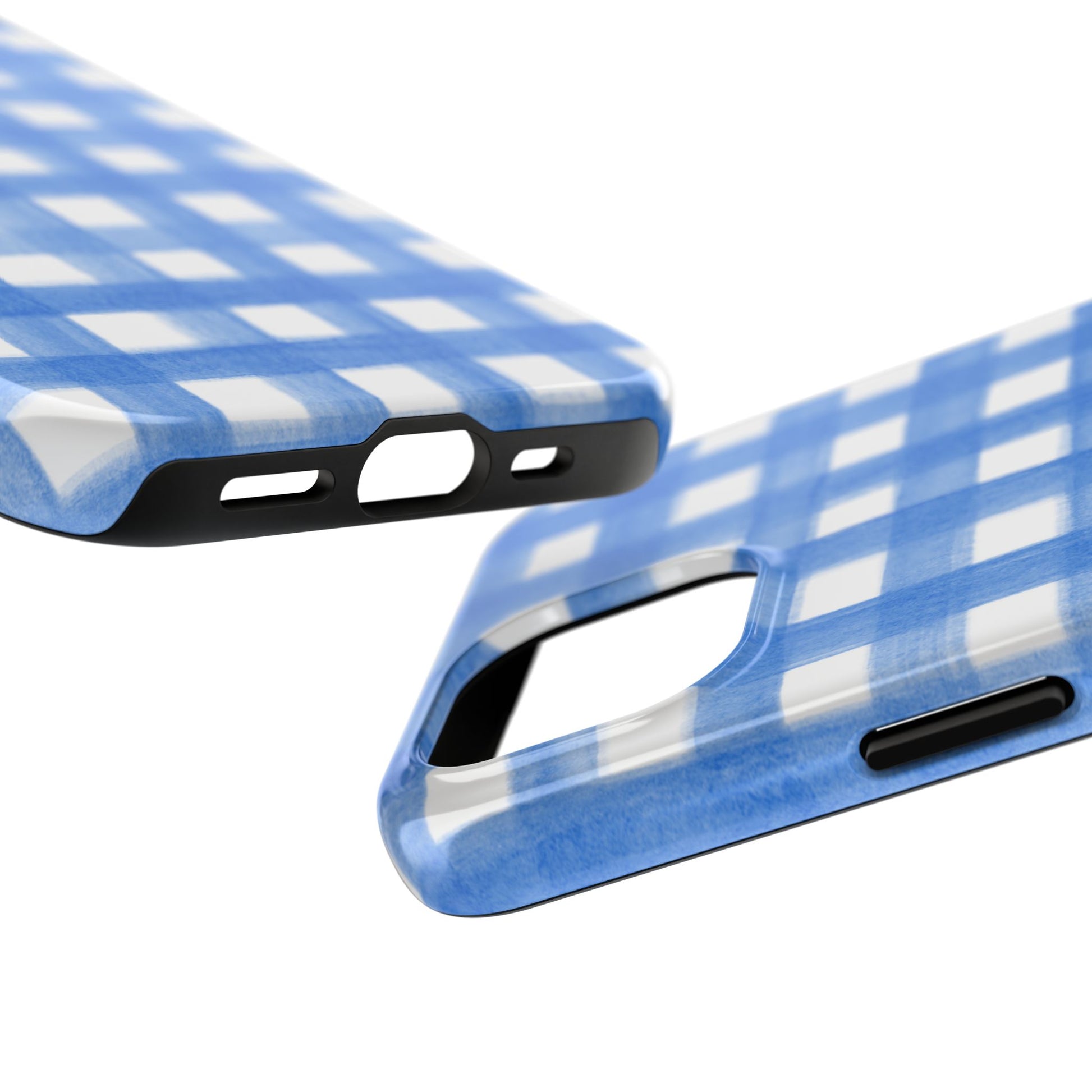 Blue Gingham Watercolor Preppy Tough Phone Case | Various models