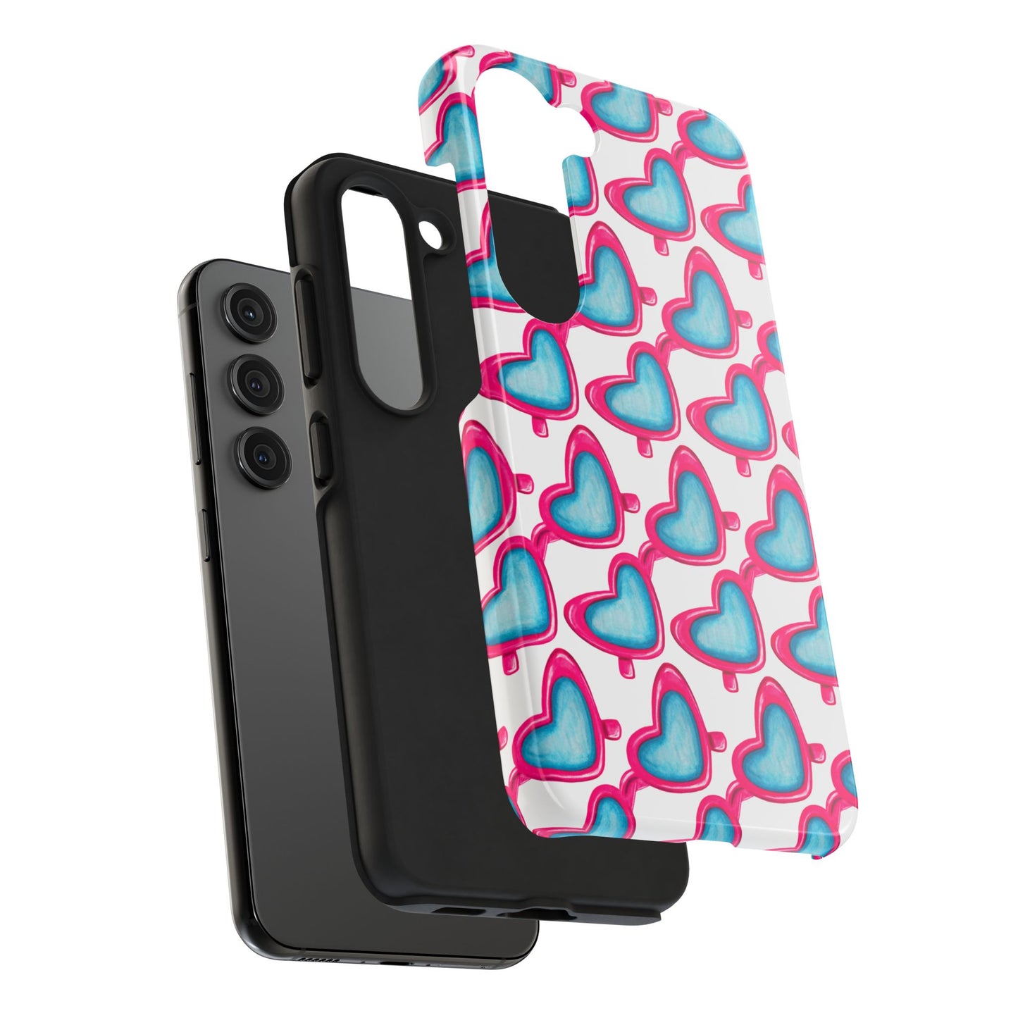 Pink Heart Shaped Sunglasses Watercolor Illustrated Tough Phone Case | Various Models