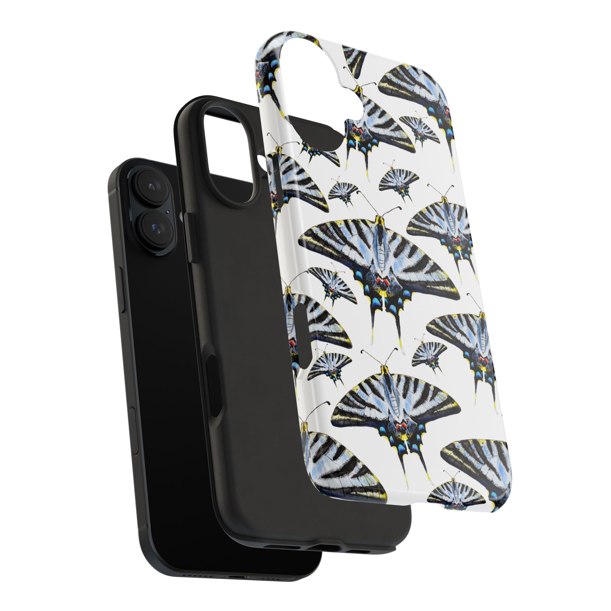 Light Blue Swallowtail Butterflies Watercolor Illustrated Pale Blue Tough Phone Case | Various Models