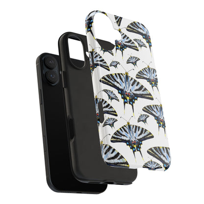 Light Blue Swallowtail Butterflies Watercolor Illustrated Pale Blue Tough Phone Case | Various Models