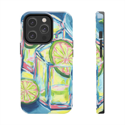 Pink Lime Green Yellow Margaritas Acrylic Tough Phone Case | Various Models Available