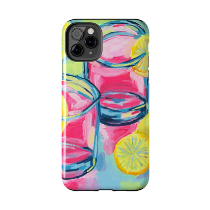 Pink Lemonade Abstract Acrylic Cocktails Tough Phone Case | Various Models Available