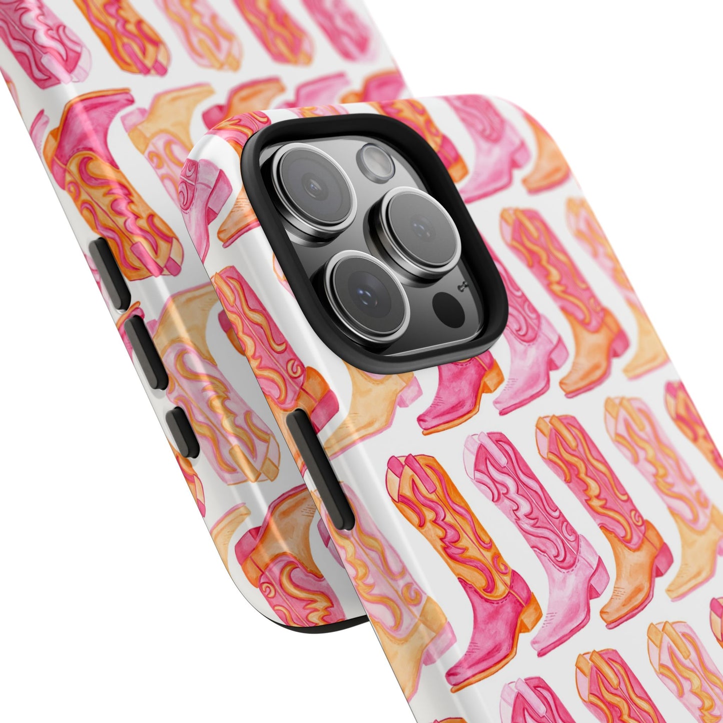 Rows of Hot Pink & Orange Cowboy Boots Tough Phone Cases | Various Models Available