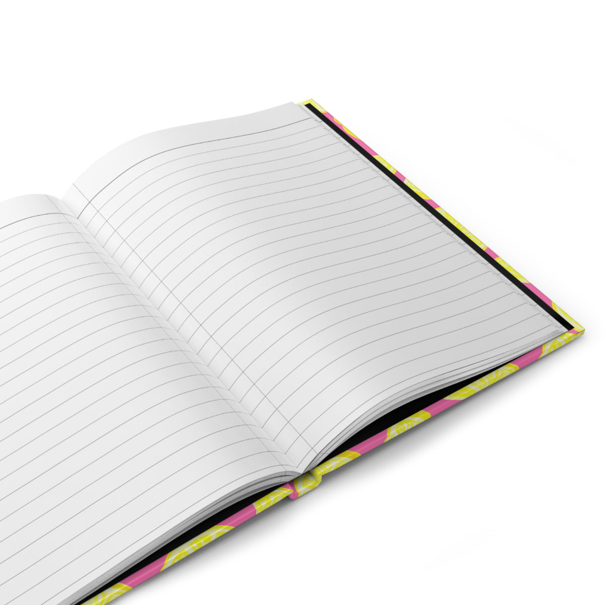 Yellow Lemons Watercolor Illustrated Light Pink Hardcover Journal Matte 8"x 5.75"