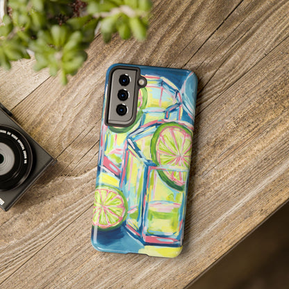 Pink Lime Green Yellow Margaritas Acrylic Tough Phone Case | Various Models Available